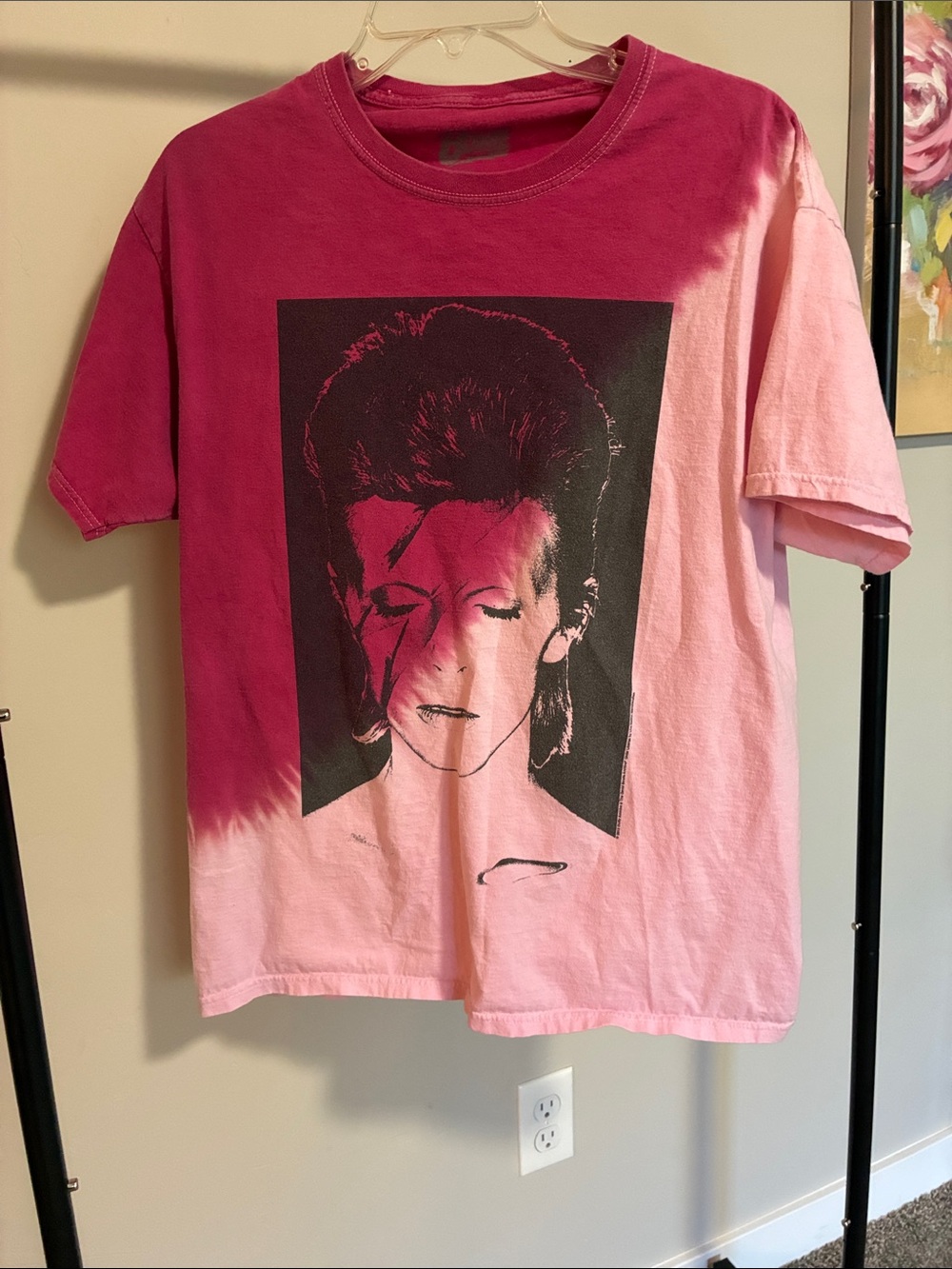 David Bowie Pink Graphic Short-Sleeve Men's T-Shirt size Medium